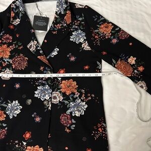 Bobeau Floral Black Jacket